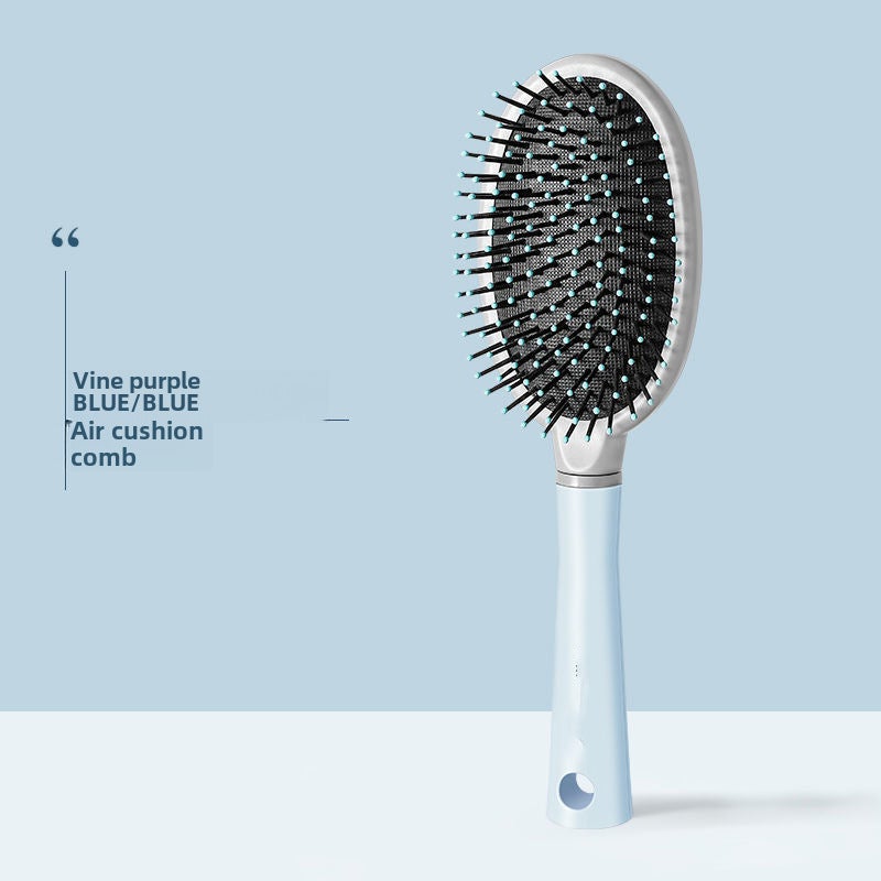 Fluffy Rib Comb Mens Styling Massage Curve Blue airbag comb