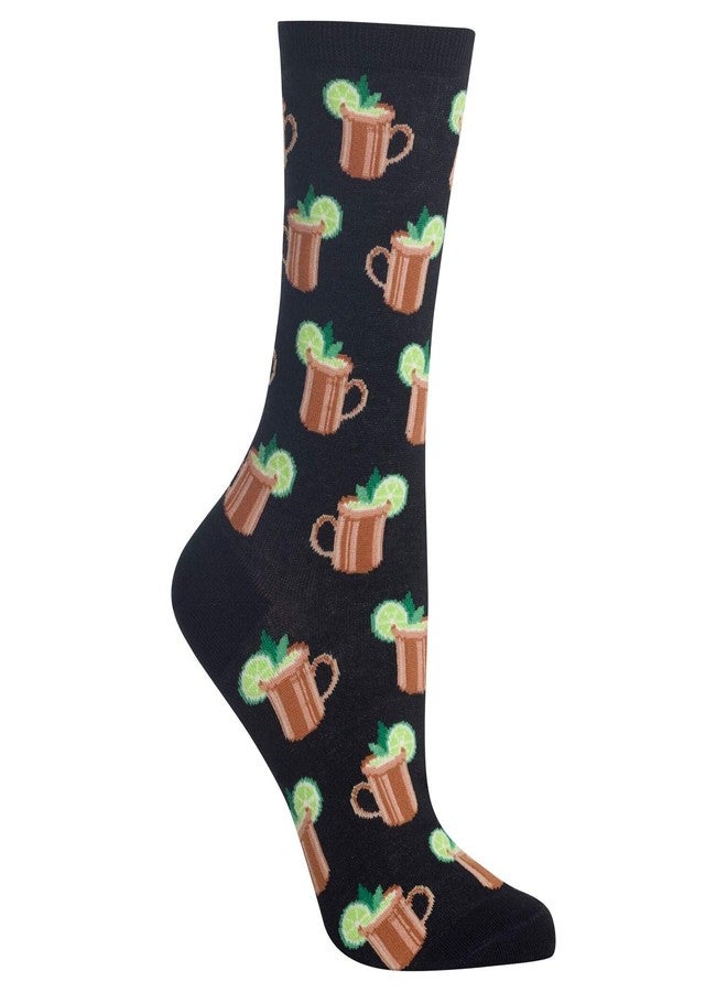 Hot Sox Moscow Mule Crew Socks, One Size, Black