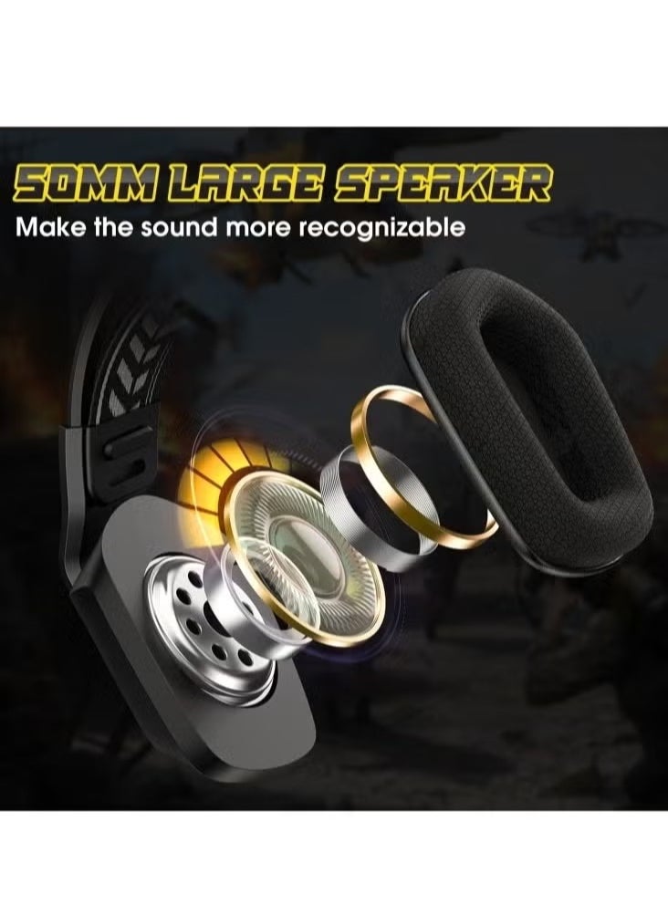 onikuma - X13 RGB Colorful Lighting Wired Gaming Headset with Microphone – 2.2m Cable, Immersive Stereo Sound, Noise-Cancelling Mic, Adjustable Headband – Comfortable Over-Ear Design, Perfect for Gaming, Streaming, and Communication – Compatible with PC, PS4, Xbox, and Mobile Devices – Black - Image 1