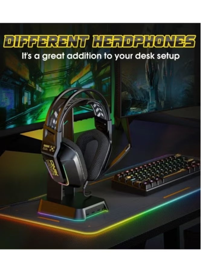 onikuma - X13 RGB Colorful Lighting Wired Gaming Headset with Microphone – 2.2m Cable, Immersive Stereo Sound, Noise-Cancelling Mic, Adjustable Headband – Comfortable Over-Ear Design, Perfect for Gaming, Streaming, and Communication – Compatible with PC, PS4, Xbox, and Mobile Devices – Black - Image 1