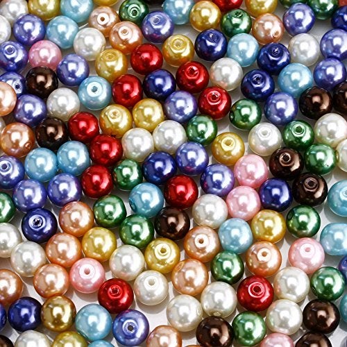 RUBYCA 200Pcs Mix Czech Tiny Satin Luster Glass Pearl Round Bead 8mm Assortment Beading DIY Jewelry - Image 4
