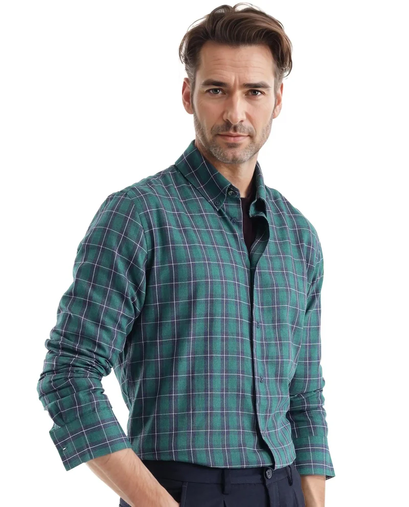 Rare Rabbit Men's Regular Fit Checks Shirt