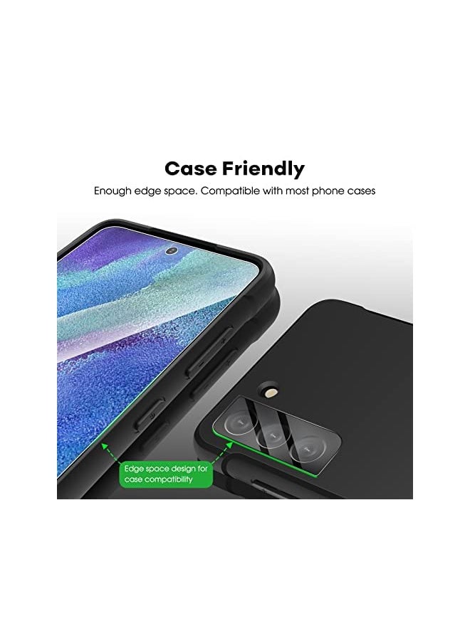 Jetech Screen Protector for Samsung Galaxy S21 FE 5G with Camera Lens Protector, Easy Installation Tool, Tempered Glass Film, Fingerprint ID Compatible, 2-Pack Each  - Image 5