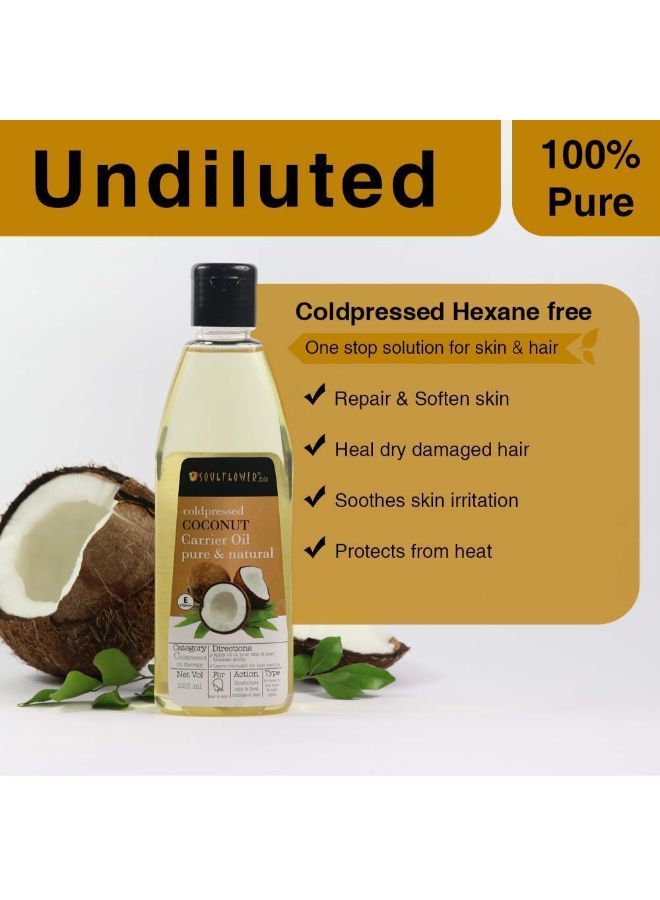 Soulflower Extra Virgin Coconut Carrier Oil,100% Pure, Natural And Coldpresed For Hair, Skin And Face (Nariyal/ Khopara), Ecocert Cosmos Organic Certified, 225Ml - Image 4