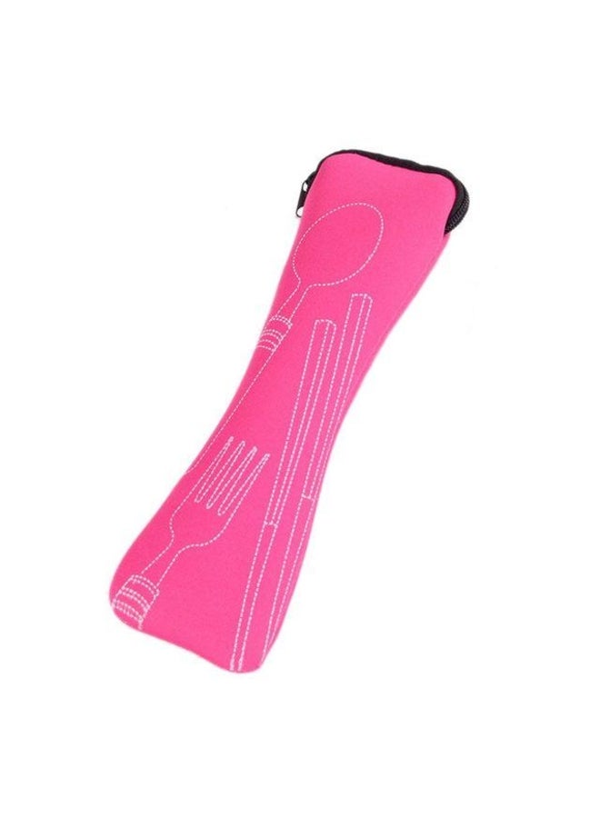 New Portable Pillow Bag Knife Fork Chopsticks Bag Soft 1Pc Air Cotton Zipper Travel Cutlery Bag Storage Supplies