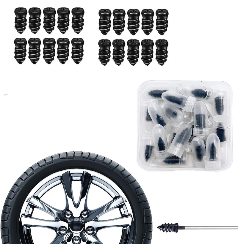 ROKTRY 20 Tire Repair Rubber Nail Car Service Rubber Nail Puncture Repair Tool for Automotive Truck Tractor, Universal Motorcycle Tire Puncture Repair Tire Screw Fast Tool Self Service Tire Repair - Image 4