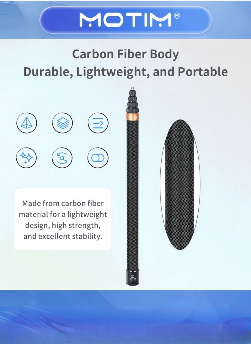 Motim Action Camera Extendable Selfie Stick for Insta360 X3 GoPro HERO2 ONE RS X2 - Image 2