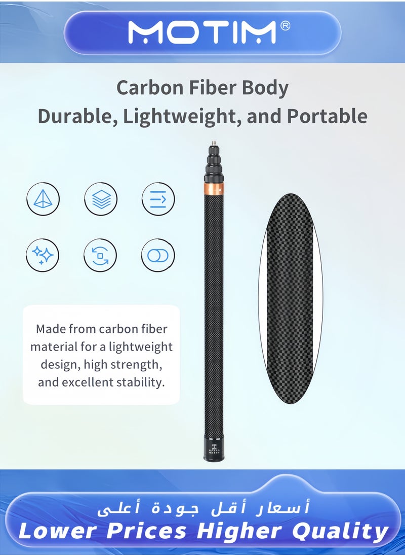 Motim - Action Camera Extendable Selfie Stick for Insta360 X3 GoPro HERO2 ONE RS X2 - Image 1