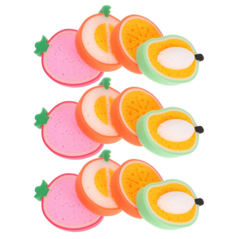 12pcs Fruit Shaped Kitchen Sponges Thick Multi Functional Dish Washing Sponges For Cleaning Dishes And Cookware Reusable Small Kitchen Scrubbing Pads Strawberry - Image 2