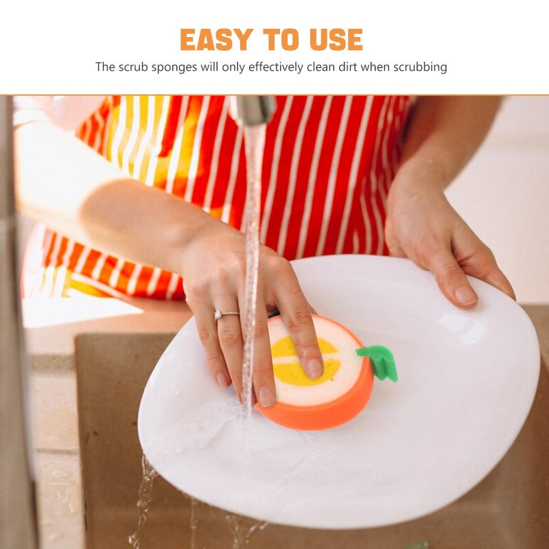 12pcs Fruit Shaped Kitchen Sponges Thick Multi Functional Dish Washing Sponges For Cleaning Dishes And Cookware Reusable Small Kitchen Scrubbing Pads Strawberry - Image 4