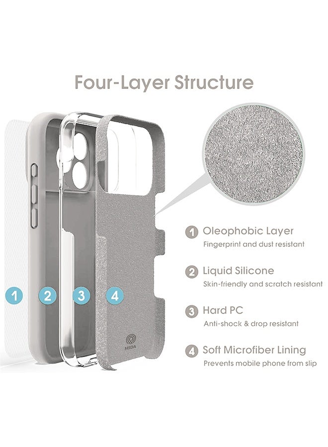 ميدا غطاء سيليكون سائل فاخر لآيفون 17 برو ماكس بحماية كاملة للكاميرا وبطانة مايكروفايبر – ملمس ناعم ومقاوم للبصمات - Image 4