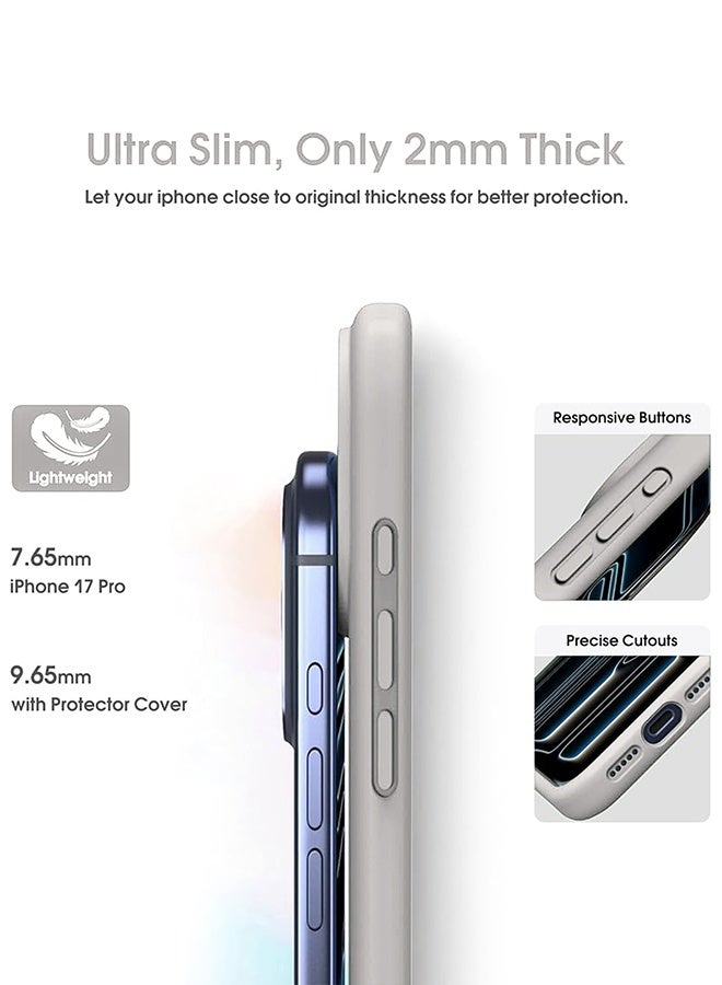 ميدا غطاء سيليكون سائل فاخر لآيفون 17 برو ماكس بحماية كاملة للكاميرا وبطانة مايكروفايبر – ملمس ناعم ومقاوم للبصمات - Image 5