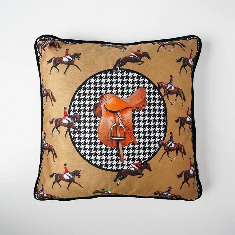 VITELLI DESIGN STUDIO Equestrian Camel Decorative Pillow - Image 2