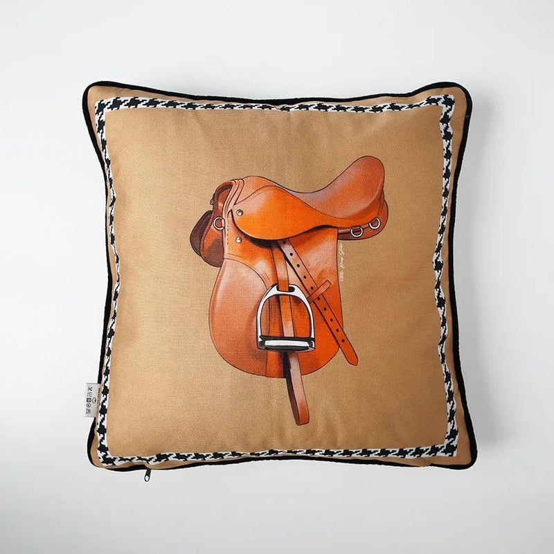 VITELLI DESIGN STUDIO Equestrian Camel Decorative Pillow - Image 1