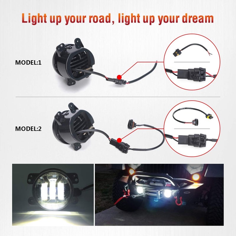 LX-LIGHT 4 Inch 60W LED Fog Light for Jeep Wrangler and Dodge Journey - Pair - Image 3
