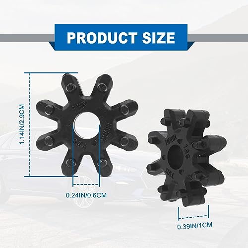 RBOKO 4Pack Flexible Steering Coupler Replacement 563152K000FFF Nylon Pad Plastic Rubber Wheel Steering Coupling Steering Column Motor Compatible with Hyundai and Kia Black - Image 3