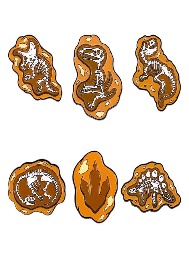 ROFARSO Dinosaur Enamel Lapel Pin Set Fossils Dinosaur Skeleton Pin, Accessory for Backpacks Clothing Bags Hats Shirts - Image 1