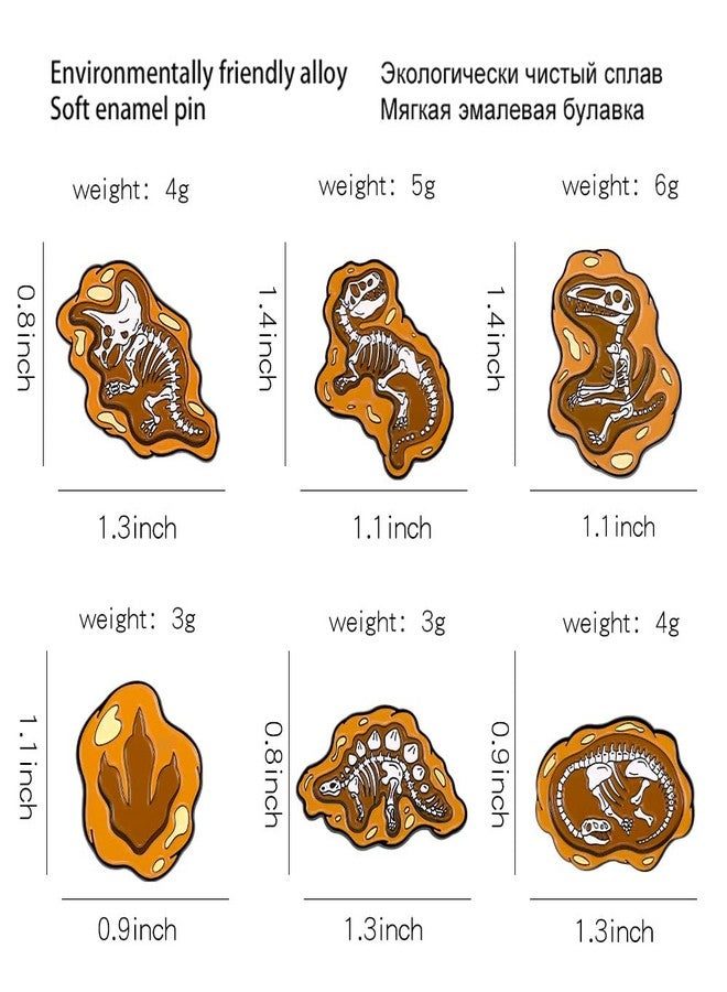 ROFARSO Dinosaur Enamel Lapel Pin Set Fossils Dinosaur Skeleton Pin, Accessory for Backpacks Clothing Bags Hats Shirts - Image 5