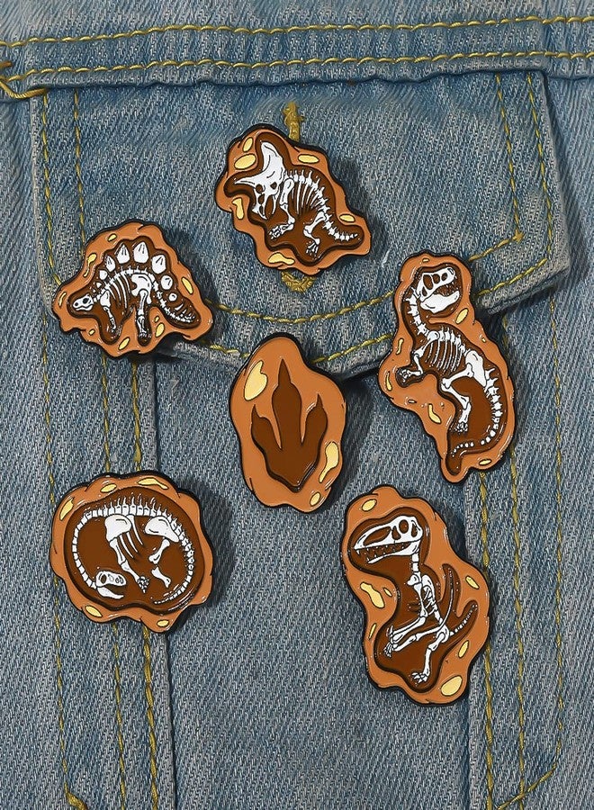 ROFARSO Dinosaur Enamel Lapel Pin Set Fossils Dinosaur Skeleton Pin, Accessory for Backpacks Clothing Bags Hats Shirts - Image 3