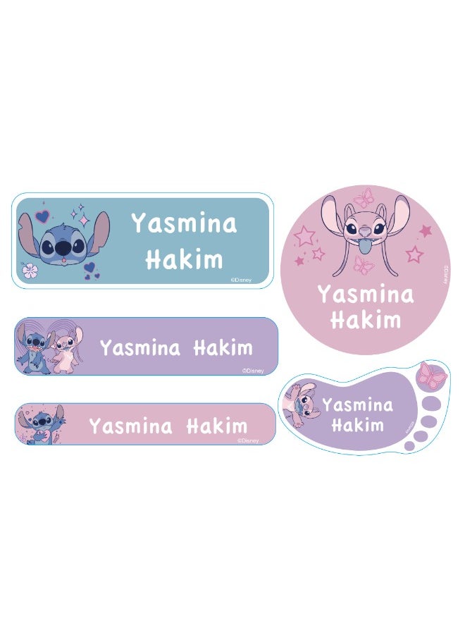 Essmak Disney Personalized Waterproof Name Labels for Kids – Set of 74 Custom Stickers for School Supplies, Lunch Boxes, Clothes and Toys  - Image 1