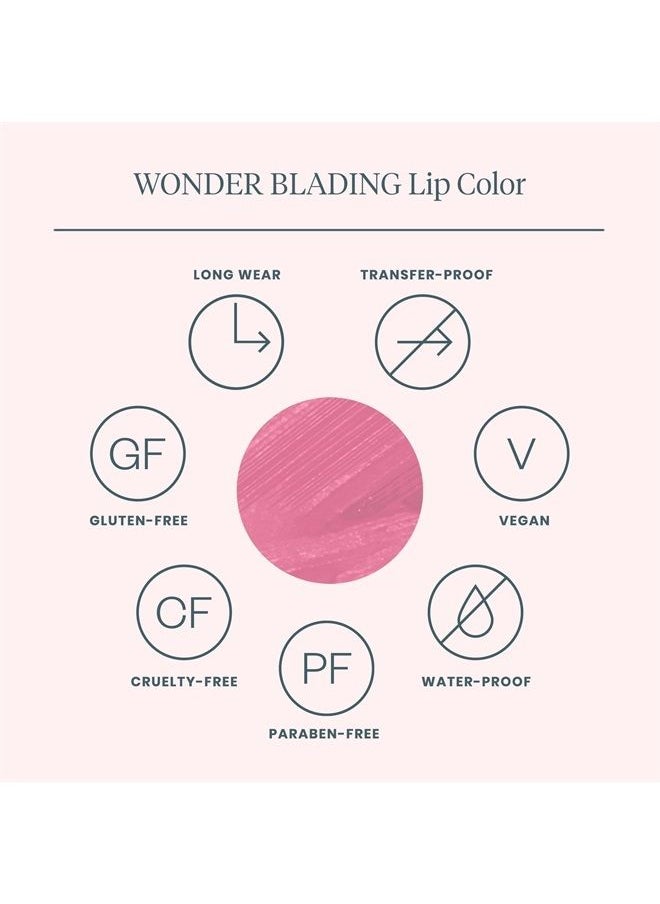 Wonderskin - Wonder Blading Lip Stain Masque, Waterproof Pink Lip Stain, Transfer Proof Natural Lip Stain, Long Lasting Lip Tint (Beautiful Masque) - Image 1