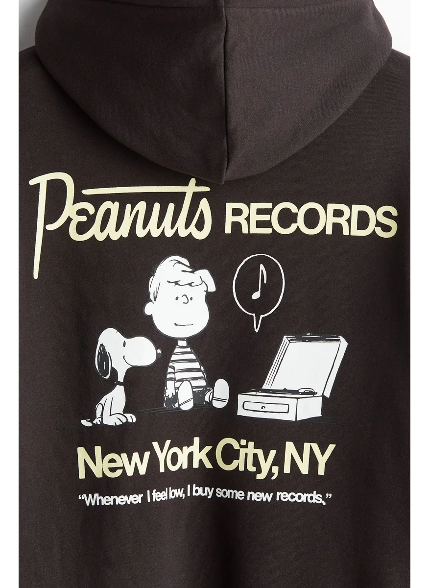 H&M Relaxed Fit Peanuts Printed Hoodie