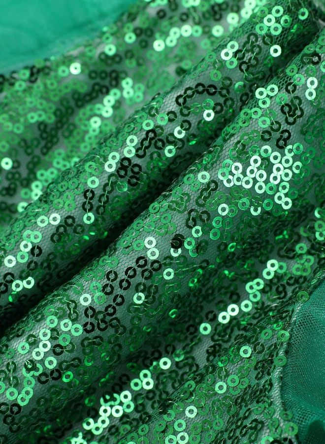 إسكدنيا فستان الأميرة بفرشات مجنحة للبنات مع أكمام منفوشة مزين بالخرز لأداء العروض - Image 4