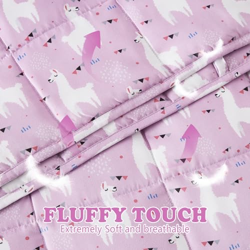 HOSUKKO Weighted Blanket - 5 lbs Purple Alpaca Heavy Blanket - Small Size Breathable Lap Blanket(36"x48", 5 lbs) - Image 3