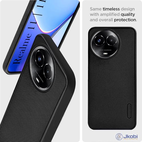 Jkobi Silicone Back Cover Case for Realme 11 5G | Realme 11x 5G (Textured Grip Design | Camera Protection | Slim and Light Weight | Soft Touch and Feel | Black) - Image 3