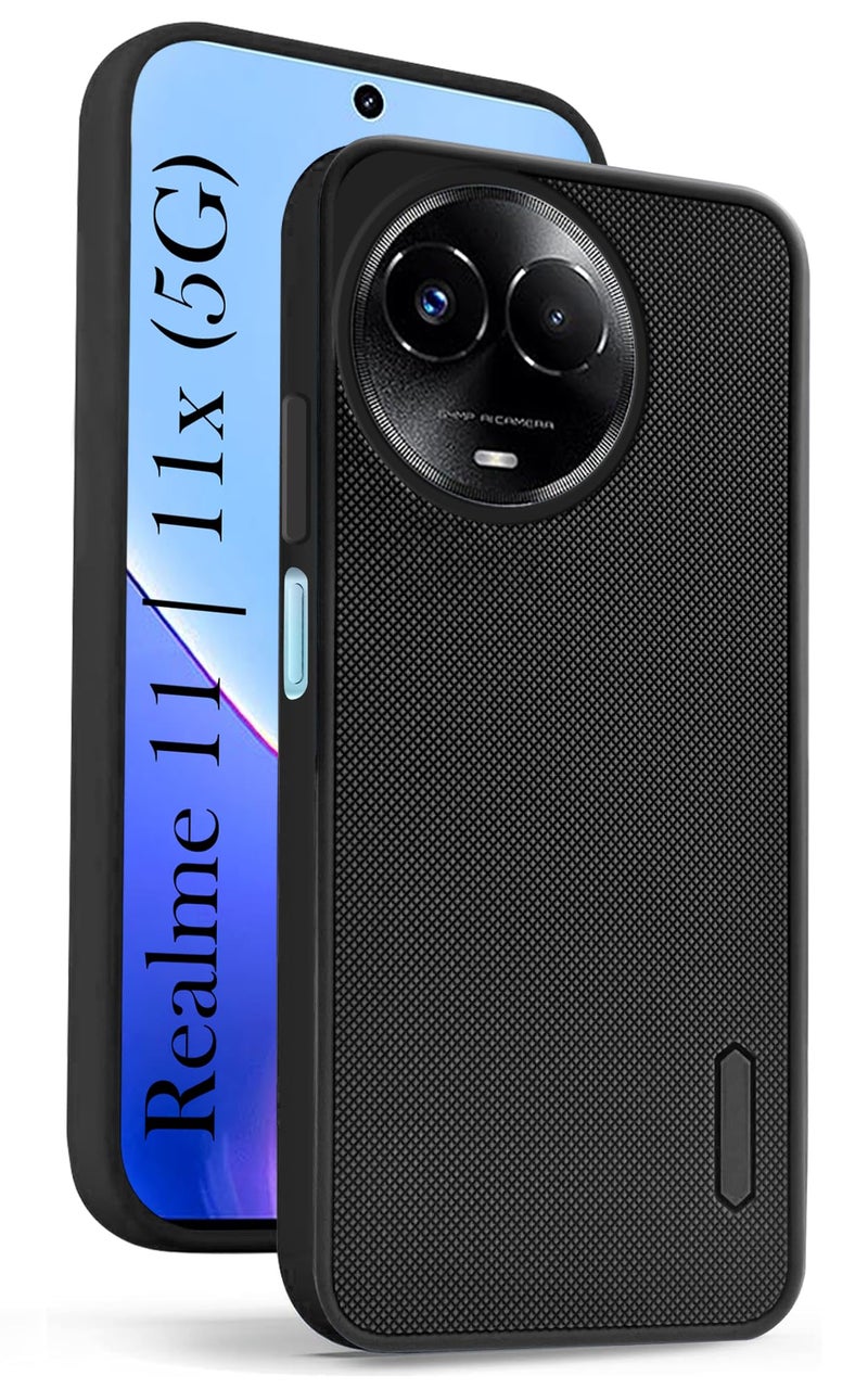 Jkobi Silicone Back Cover Case for Realme 11 5G | Realme 11x 5G (Textured Grip Design | Camera Protection | Slim and Light Weight | Soft Touch and Feel | Black) - Image 1