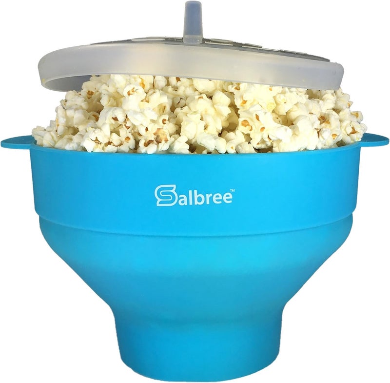 Salbree The Original Microwave Popcorn Popper Machine, Silicone Popcorn Maker, Collapsible Microwavable Bowl - Hot Air Popper - No Oil Required - The Most Colors Available (Turquoise) - Image 1
