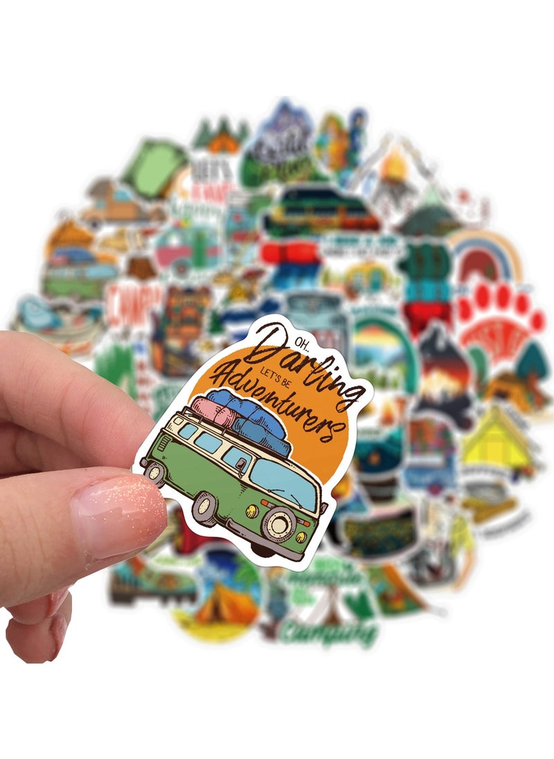 200 Pcs Pack Camping Stickers for Water Bottle Outdoor Wilderness Nature Decals for Laptop Bike Guitar Phone Waterproof Vinyl Adventure Sticker for Kids Teens Girls Boys Camper  - Image 4
