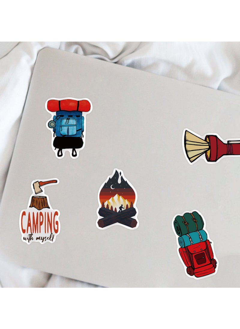 200 Pcs Pack Camping Stickers for Water Bottle Outdoor Wilderness Nature Decals for Laptop Bike Guitar Phone Waterproof Vinyl Adventure Sticker for Kids Teens Girls Boys Camper  - Image 5