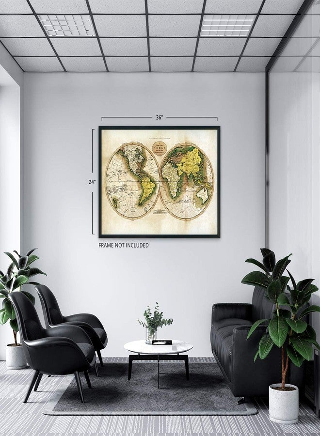HISTORIX Vintage 1795 Map of the World - 24x36 Inch Vintage Map Wall Art - Beautiful Wall Decor - Large Vintage World Map - Vintage World Map Poster - Vintage Old World Map (Antique White) - Image 4