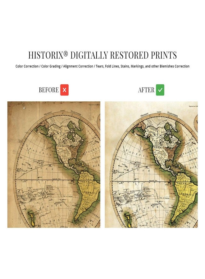 HISTORIX Vintage 1795 Map of the World - 24x36 Inch Vintage Map Wall Art - Beautiful Wall Decor - Large Vintage World Map - Vintage World Map Poster - Vintage Old World Map (Antique White) - Image 2