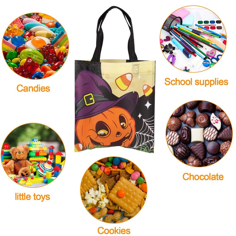 CCINEE 24pcs Halloween Non-Woven Treat Bags for Kids  Large Totes Bags Bulk Trick Or Treat Party Favor Goodies Gifts Bag with Handles for Party - Image 4