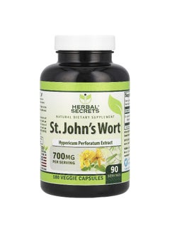 Herbal Secrets Herbal Secrets, St. John's Wort, 700 mg, 180 Veggie Capsules (350 mg per Capsule)  - Image 1