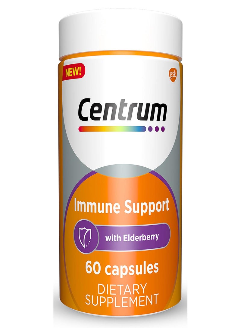 Centrum 60 Tablets - Immune Support with Vitamins C, D, Zinc & Elderberry Extract - Image 1