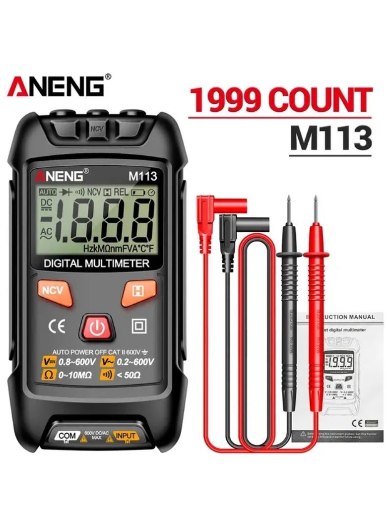 ANENG ANENG M113 Mini Digital Multimeter AC/DC Voltage Meter 1999 Counts Multimetro Ohm NCV Electricity Tools Measuring Instruments  - Image 1