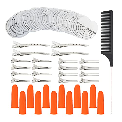 YTBYT 150 Pcs Heat Shield Guards for Hair Extensions with 20 Hair Clips, 12 Finger Protector and 1 Comb, PVC Fusion Glue Protector with Graduations - Image 1