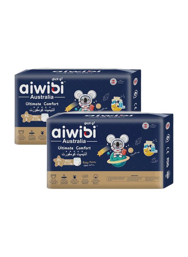 أيويبي سراويل أطفال أيويبي راحة مثالية، مقاس 5 - 40 قطعة حزمة من عبوتين - Image 1
