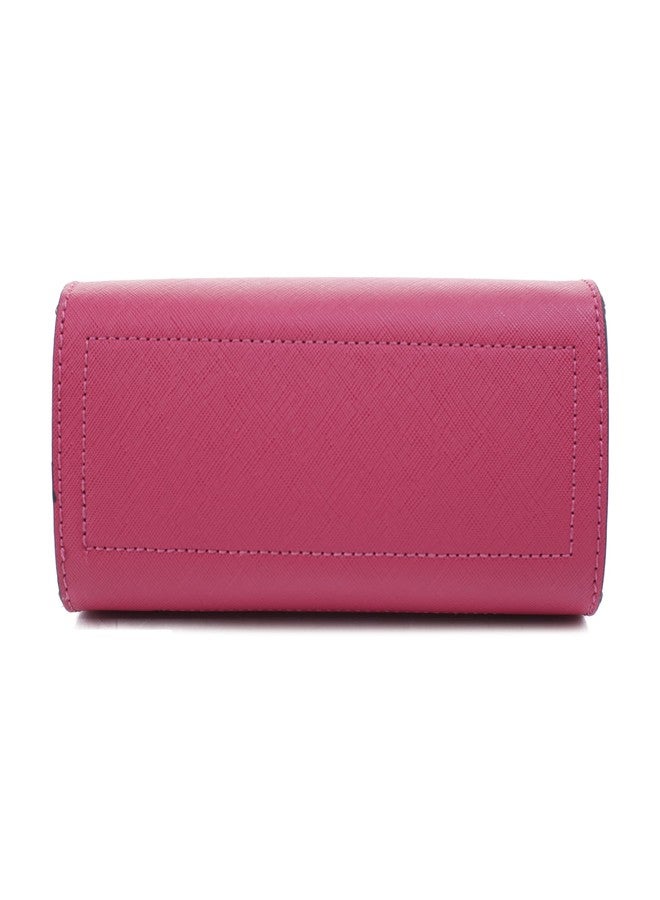 EVVE Women's Evening Bag Party Clutches Mini Satchel Purses Cocktail Prom Handbags with Chain and Lock, Magenta - Image 5