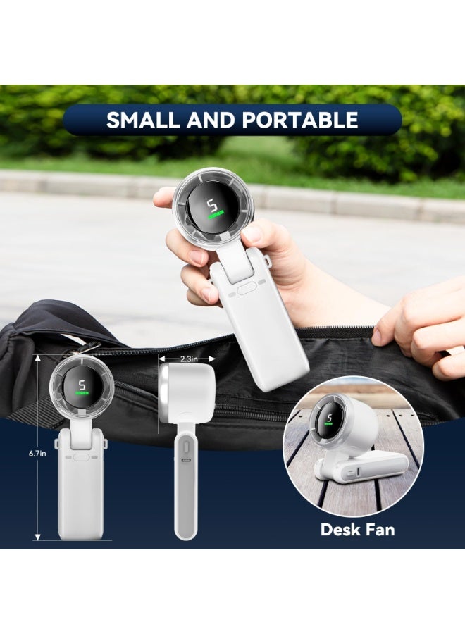 NIBEMINENT Portable Handheld Turbo Fan, 5 Gear Wind, 4000mAh Rechargeable Fans, Up to 12 Working Hours, 3 IN 1 Hand Fan with Air Turbo Tech Cooling Fan for Outdoor Activities, Travel, Beach - Image 5