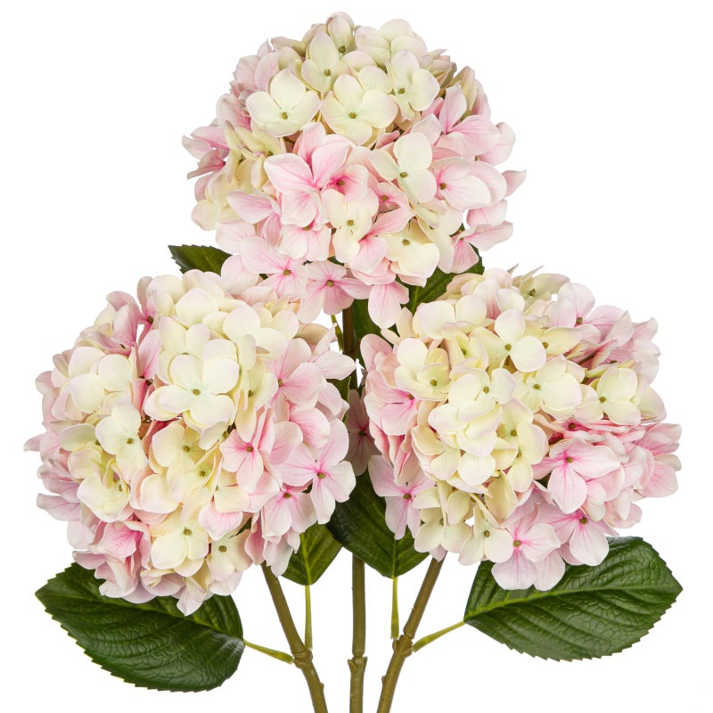 DILATATA Pink Fake Hydrangeas Real Touch Hydrangea Flowers 26 Large Artificial Hydrangea Flowers Silk Hydrangea for Wedding Bouquet Home Party Store 3pcs - Image 2