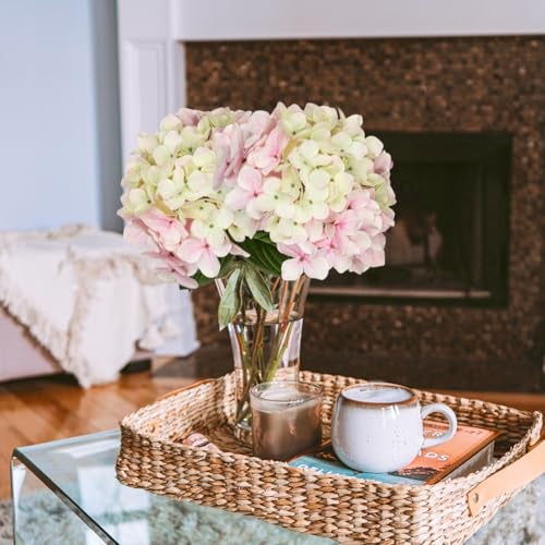 DILATATA Pink Fake Hydrangeas Real Touch Hydrangea Flowers 26 Large Artificial Hydrangea Flowers Silk Hydrangea for Wedding Bouquet Home Party Store 3pcs - Image 3