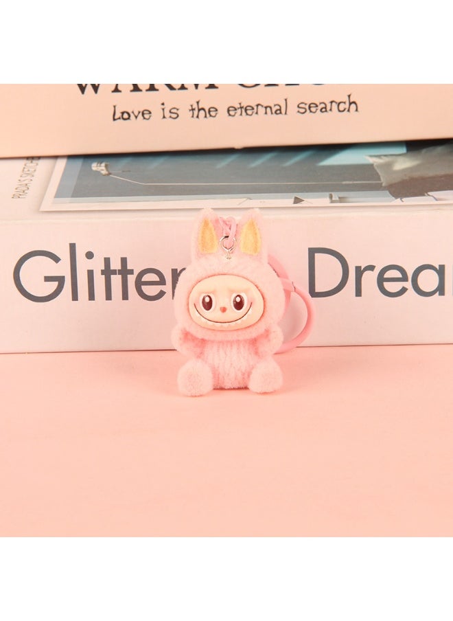 NIBEMINENT Creative Flocking LABUBU Keychain Pendants, Cute Resin Accessory Figurines And Gifts 