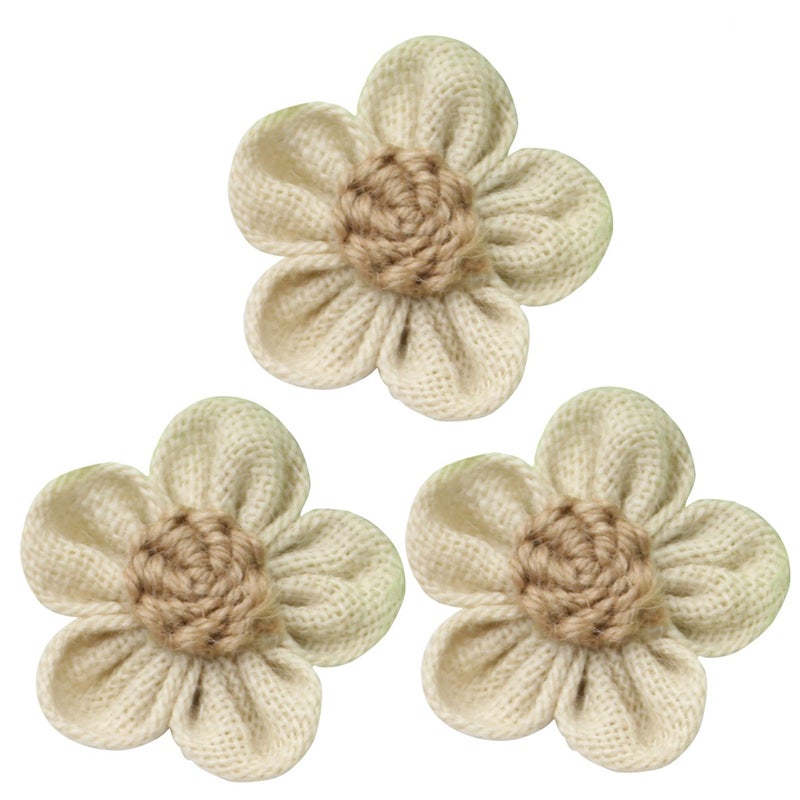 10pcs Burlap Lace Flowers Jute Rose for DIY Craft Making Wedding Party Decorations (B) - Image 1