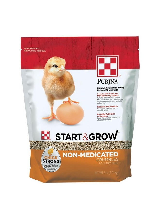 PURINA - Purina Start and Grow | Non-Medicated Chick Feed Crumbles | Nutritionally Complete - 5 Pound (5 lb) Bag - Image 1