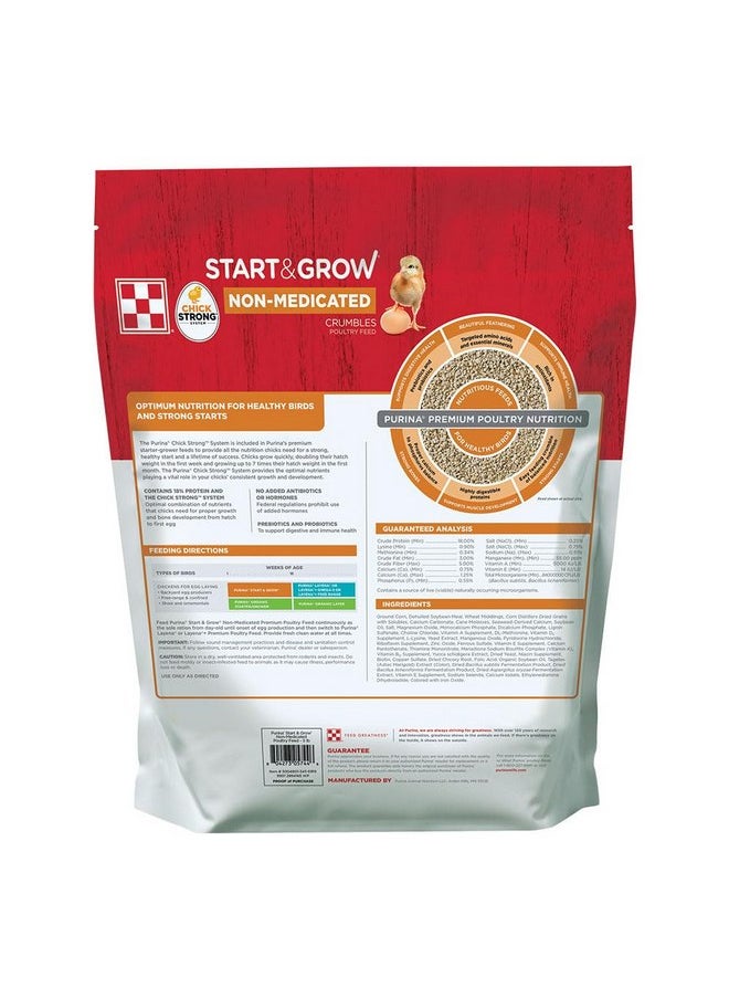 PURINA - Purina Start and Grow | Non-Medicated Chick Feed Crumbles | Nutritionally Complete - 5 Pound (5 lb) Bag - Image 1