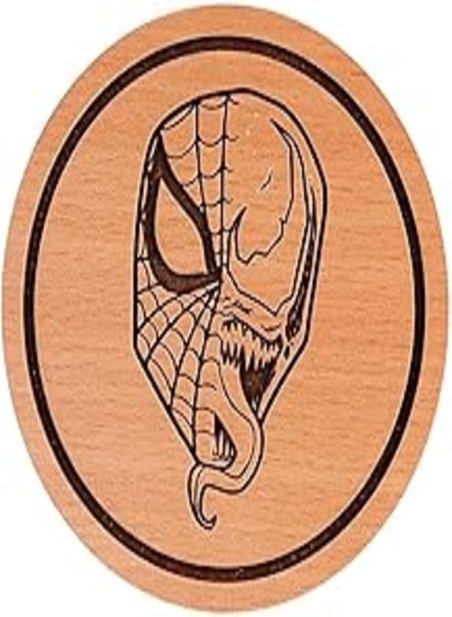 Laser Crafts 9.5cm Diameter Wooden Coaster Laser Engraved Poison Logo